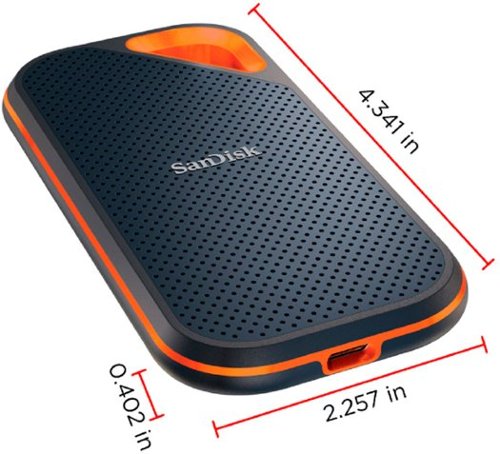 SANDISK - Extreme Pro Portable 2TB External USB-C NVMe SSD - Black
