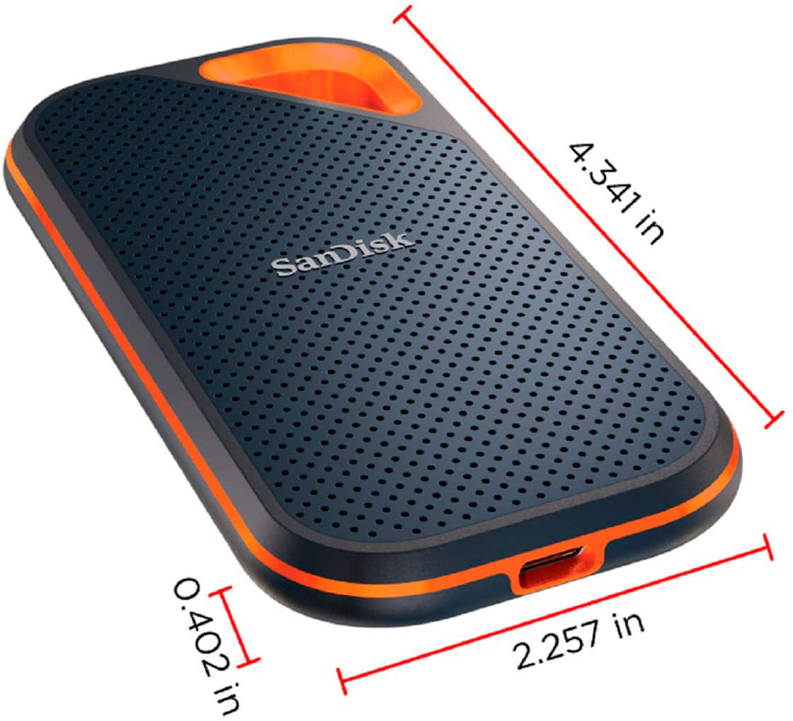 SANDISK - Extreme Pro Portable 2TB External USB-C NVMe SSD - Black