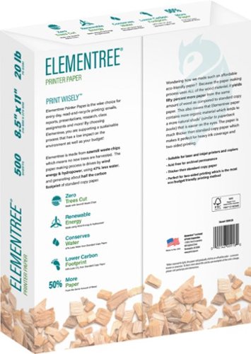 Elementree - Sustainable Printer Paper For Everyday Printing and Copying, 8.5 x 11 20lb/ 75gsm 500 Sheets Per Ream (00918) - White