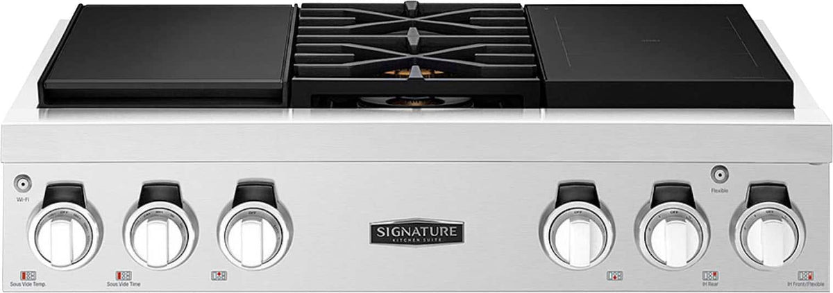 SKS - 36" Dual-Fuel Pro Rangetop with Sous Vide and Induction - Stainless Steel