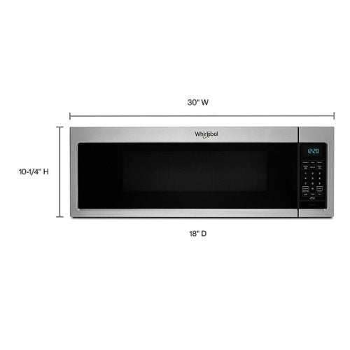 Whirlpool - 1.1 Cu. Ft. Low Profile Over-the-Range Microwave Hood with 2-Speed Vent - Stainless Steel