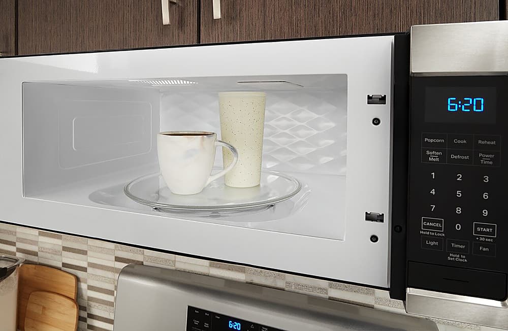 Whirlpool - 1.1 Cu. Ft. Low Profile Over-the-Range Microwave Hood with 2-Speed Vent - Stainless Steel
