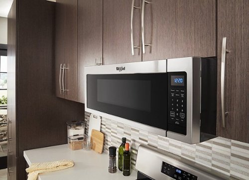 Whirlpool - 1.1 Cu. Ft. Low Profile Over-the-Range Microwave Hood with 2-Speed Vent - Stainless Steel