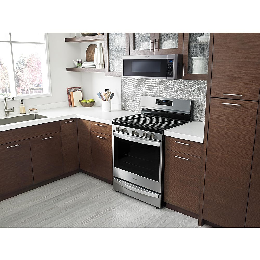 Whirlpool - 1.1 Cu. Ft. Low Profile Over-the-Range Microwave Hood with 2-Speed Vent - Stainless Steel