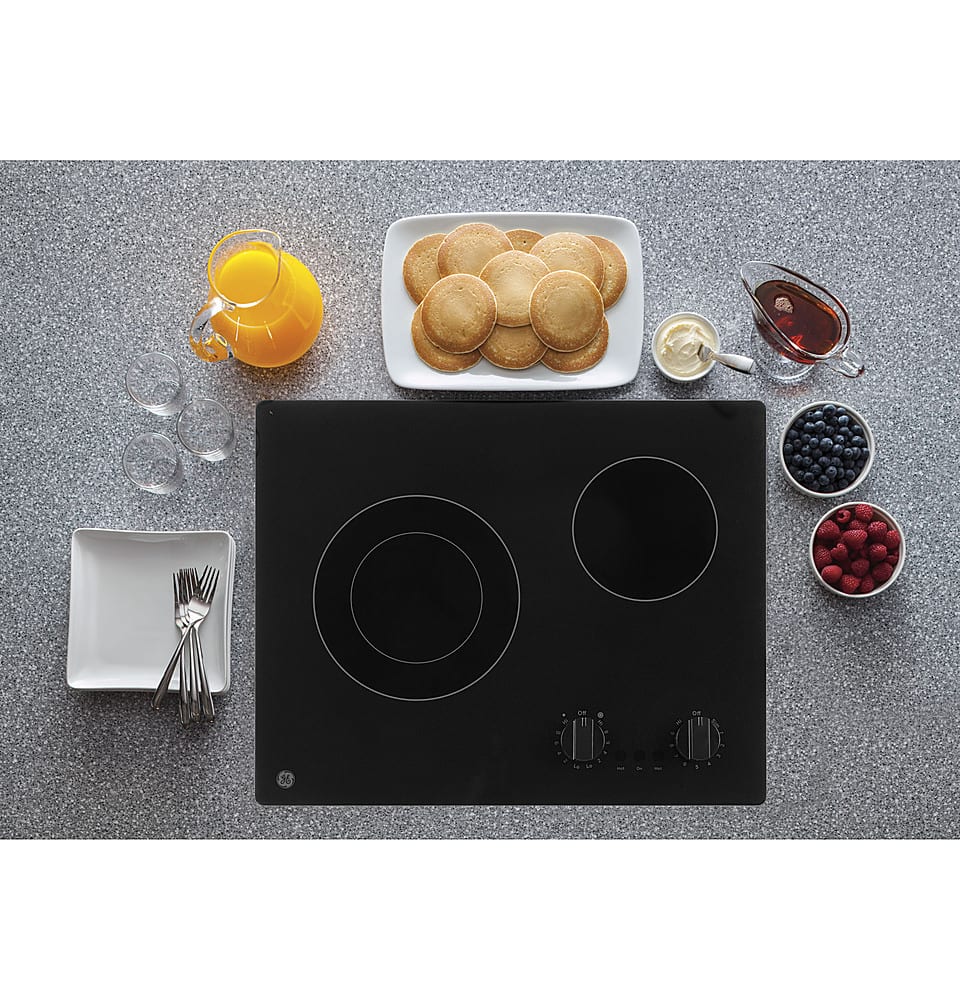 GE - 21" Built-In Electric Cooktop - Black