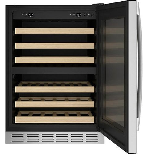 GE Profile - 44-Bottle Dual Zone Wine Cooler - Stainless Steel