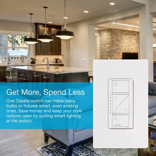Lutron - Caseta Smart Dimmer Switch 3-Way Kit with Remote (2 Points of Control) - White