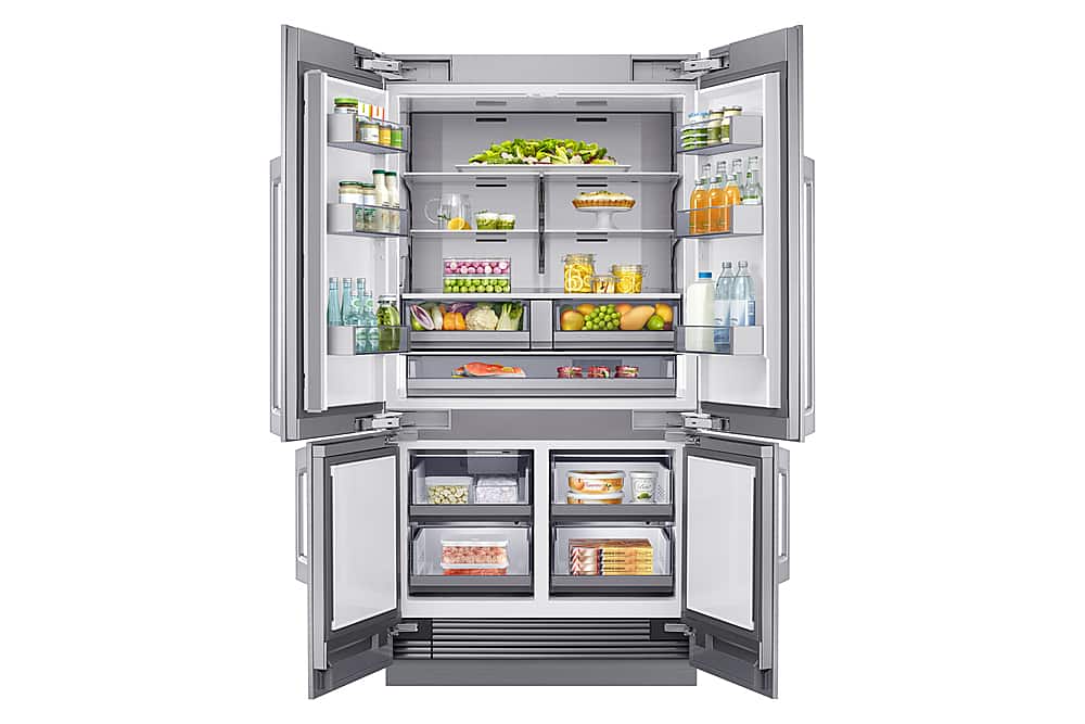 Dacor - 42 in. Wide 23.5 Cu Ft 4-Door Flex French Door Built In Refrigerator with FreshZone Drawer and Precise Cooling - Custom Panel Ready