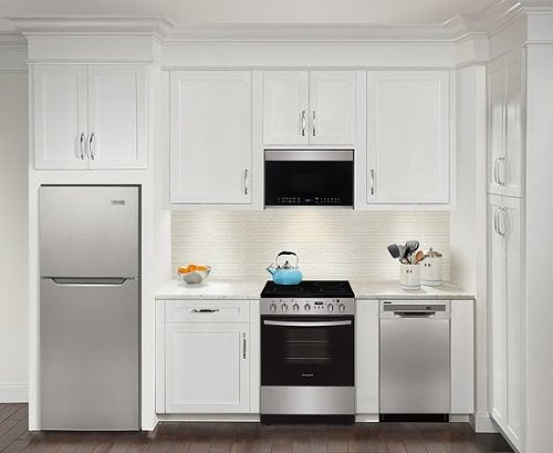 Frigidaire - 24 in. Wide 4 elements 1.9 Cu. Ft. Freestanding Electric Range with Smoothtop and Hidden Bake Element - Stainless Steel