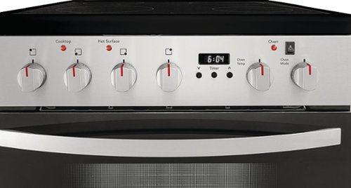 Frigidaire - 24 in. Wide 4 elements 1.9 Cu. Ft. Freestanding Electric Range with Smoothtop and Hidden Bake Element - Stainless Steel