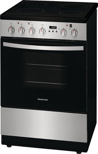 Frigidaire - 24 in. Wide 4 elements 1.9 Cu. Ft. Freestanding Electric Range with Smoothtop and Hidden Bake Element - Stainless Steel