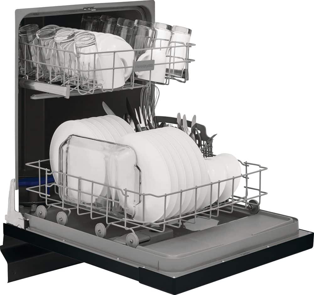Frigidaire - 24" Front Control Built-In Dishwasher with Energy Saver Dry, 62dba - Black