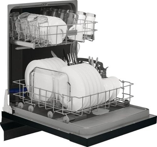 Frigidaire - 24" Front Control Built-In Dishwasher with Energy Saver Dry, 62dba - Black