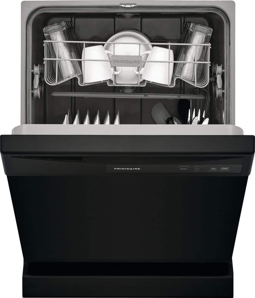 Frigidaire - 24" Front Control Built-In Dishwasher with Energy Saver Dry, 62dba - Black