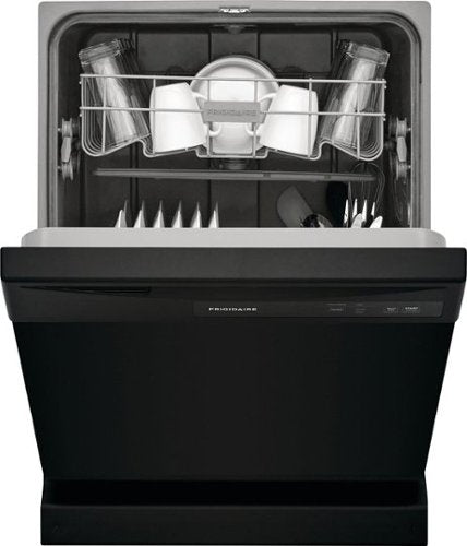 Frigidaire - 24" Front Control Built-In Dishwasher with Energy Saver Dry, 62dba - Black