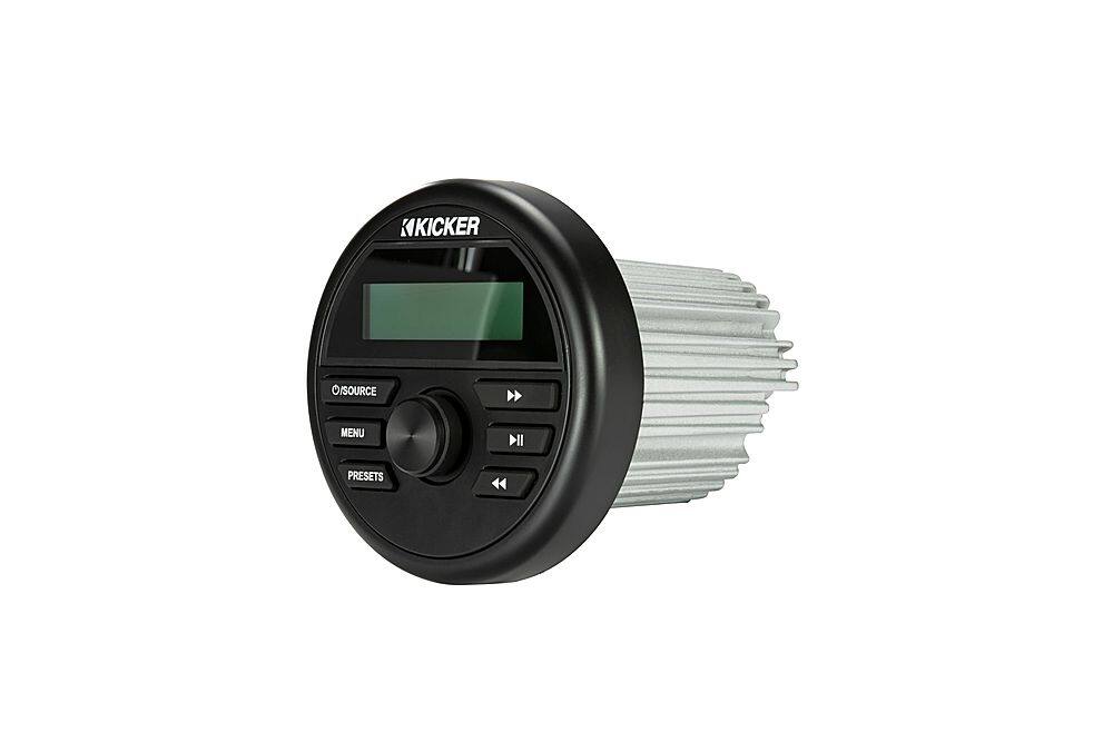 KICKER - KMC2 Gauge-Style Media Center/Radio w/Bluetooth - Black