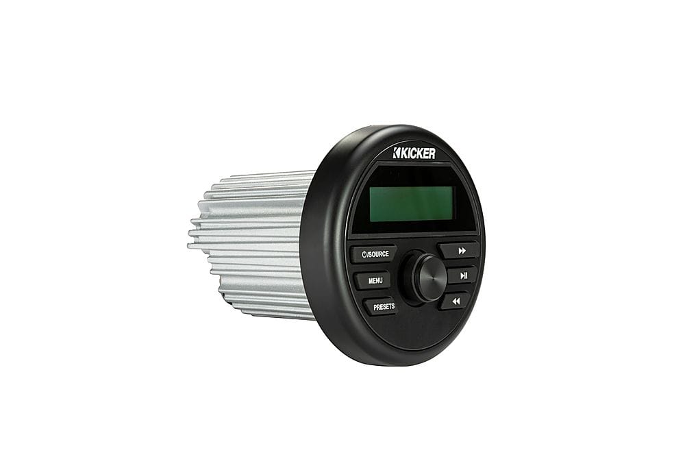 KICKER - KMC2 Gauge-Style Media Center/Radio w/Bluetooth - Black
