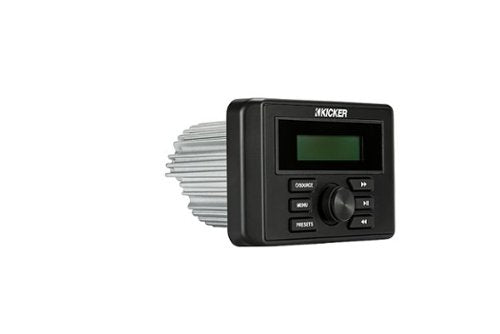 KICKER - KMC3 Square Media Center/Radio w/Bluetooth - Black