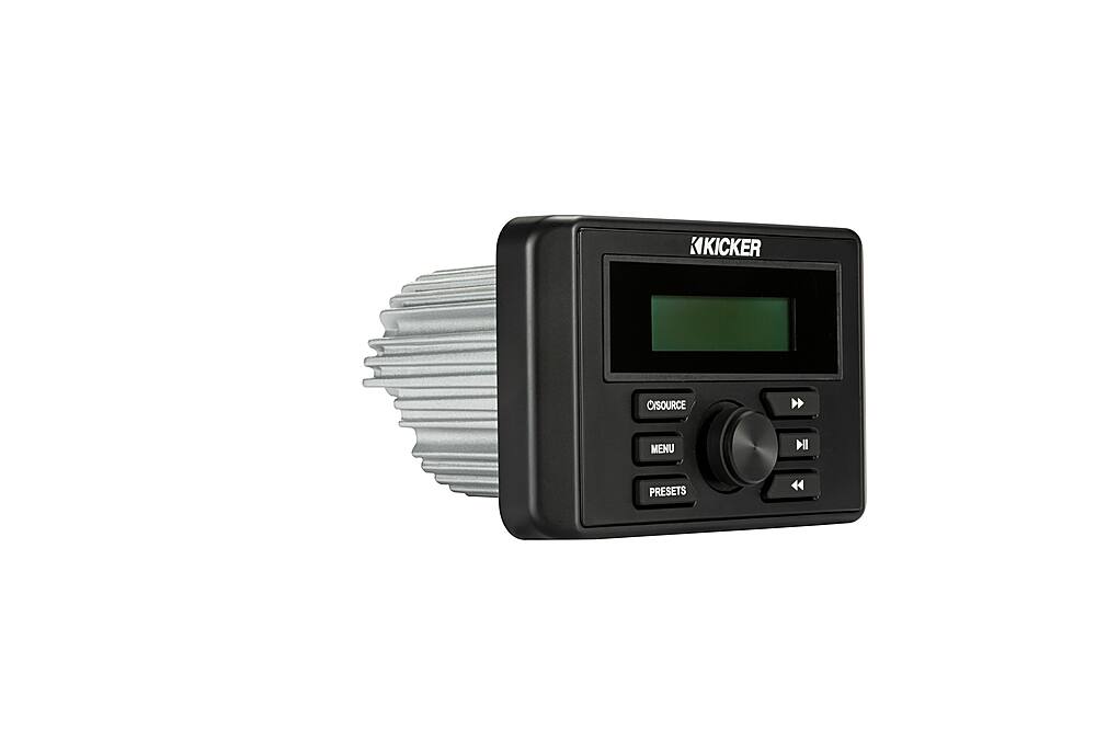 KICKER - KMC3 Square Media Center/Radio w/Bluetooth - Black