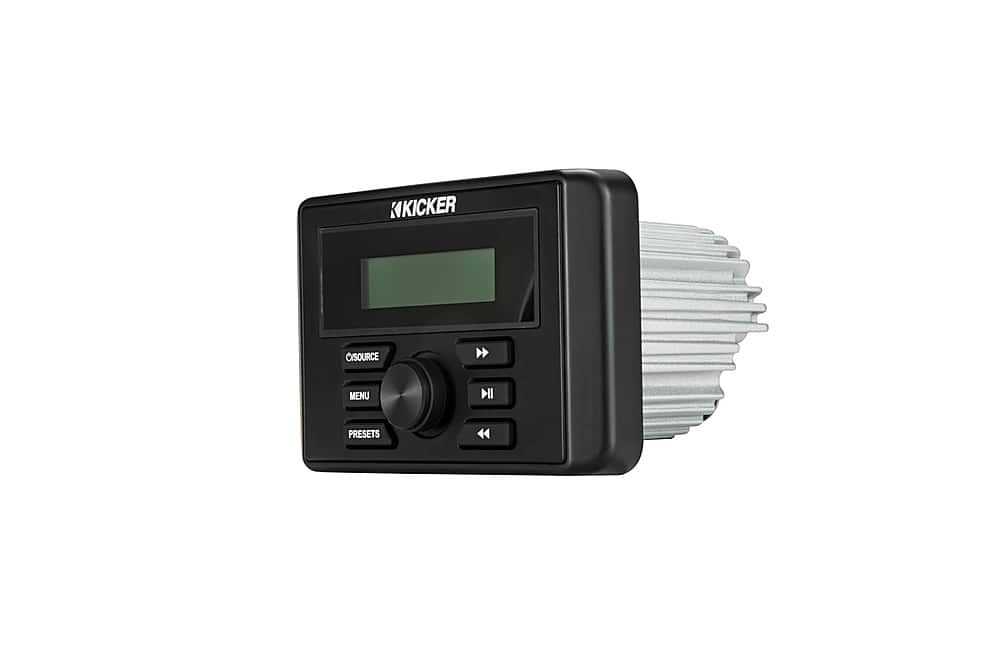 KICKER - KMC3 Square Media Center/Radio w/Bluetooth - Black