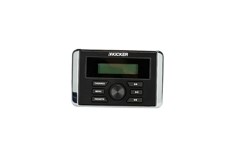 KICKER - KMC3 Square Media Center/Radio w/Bluetooth - Black