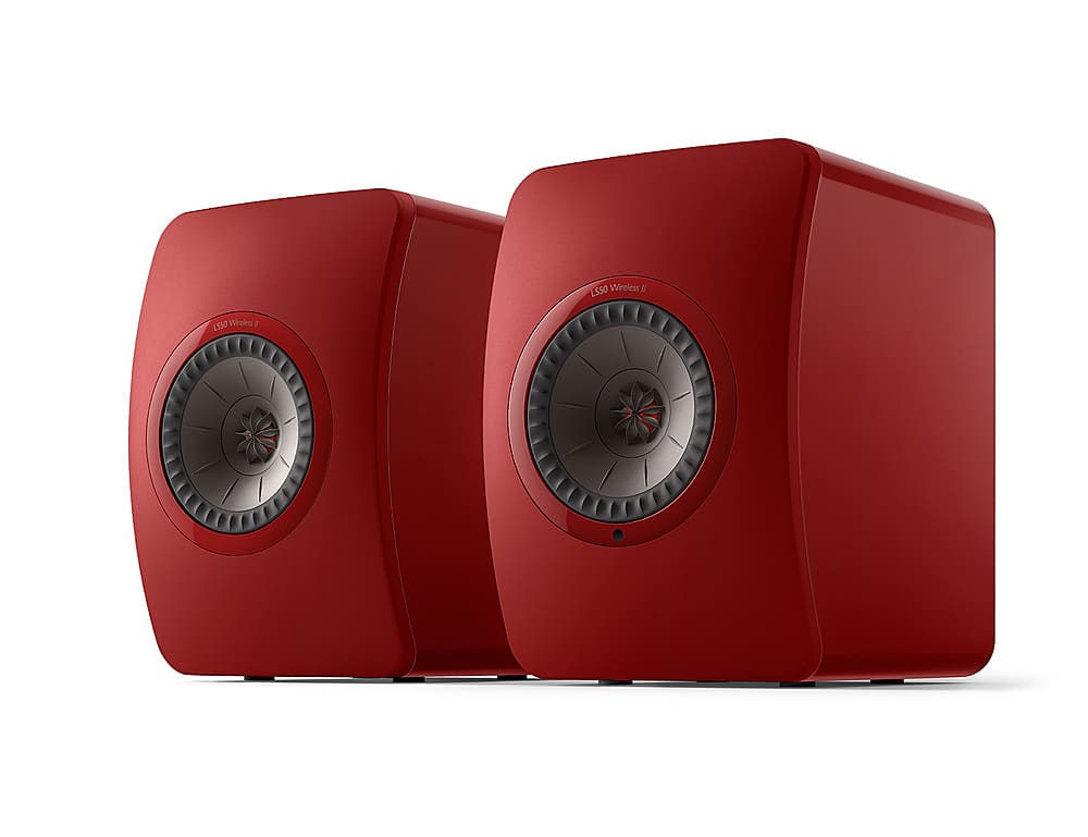 KEF - LS50 WIRELESS II Bookshelf Speakers (Pair) - Red