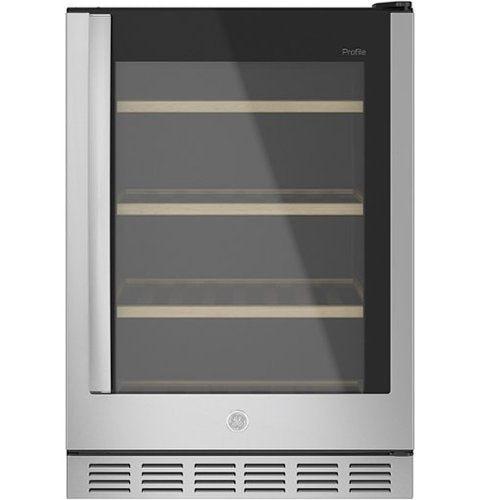 GE Profile - 155-Can Beverage Cooler - Stainless Steel