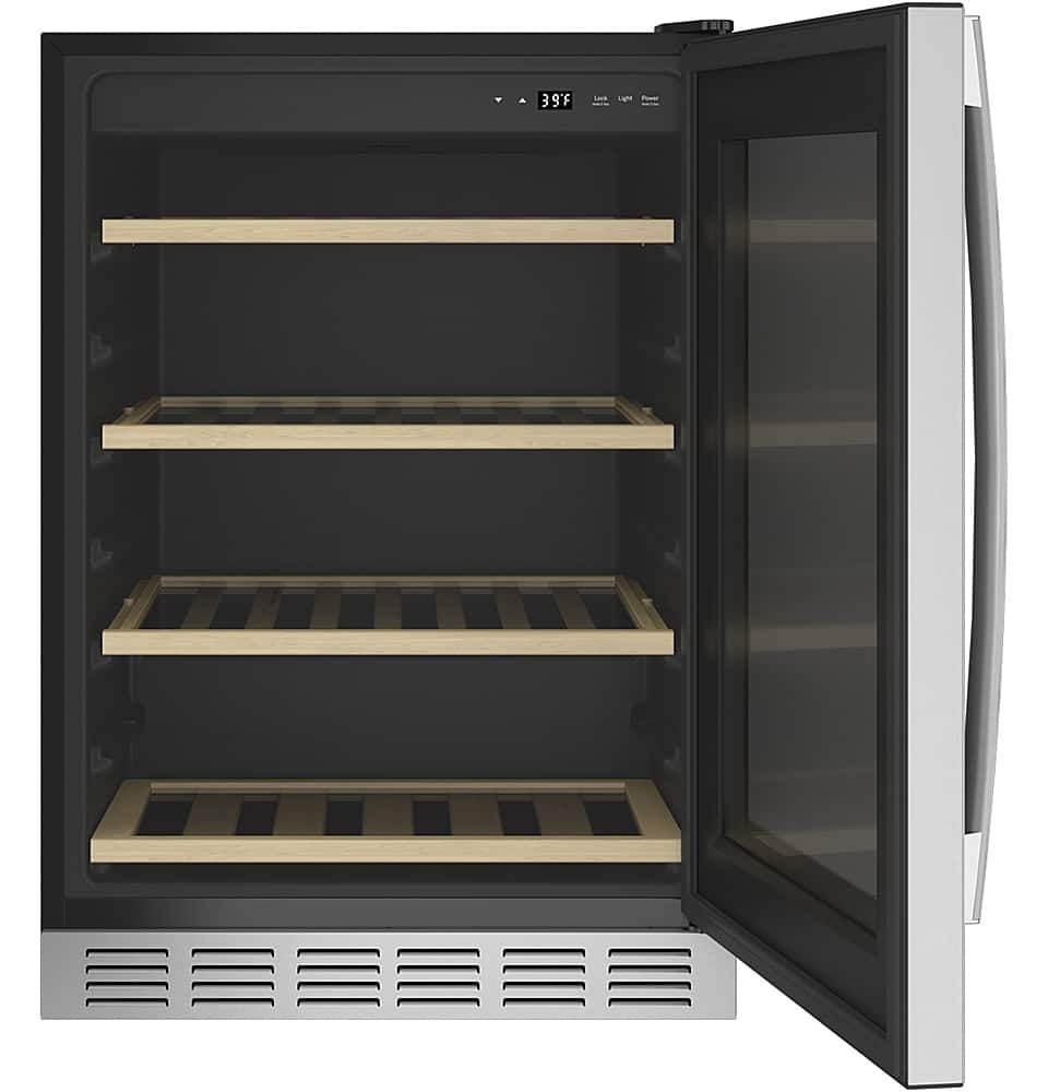 GE Profile - 155-Can Beverage Cooler - Stainless Steel