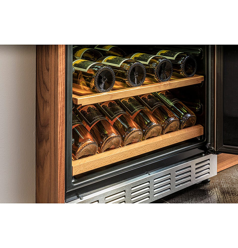 GE Profile - 155-Can Beverage Cooler - Stainless Steel