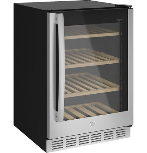 GE Profile - 155-Can Beverage Cooler - Stainless Steel