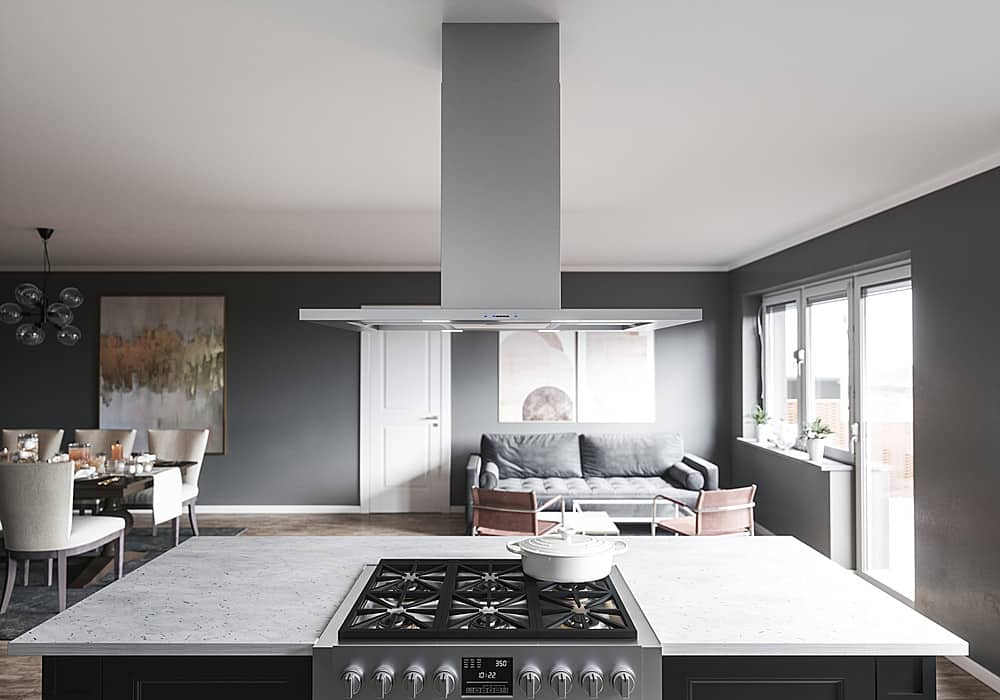 Zephyr - 36 inches - Convertible - Island Range Hood - Stainless Steel