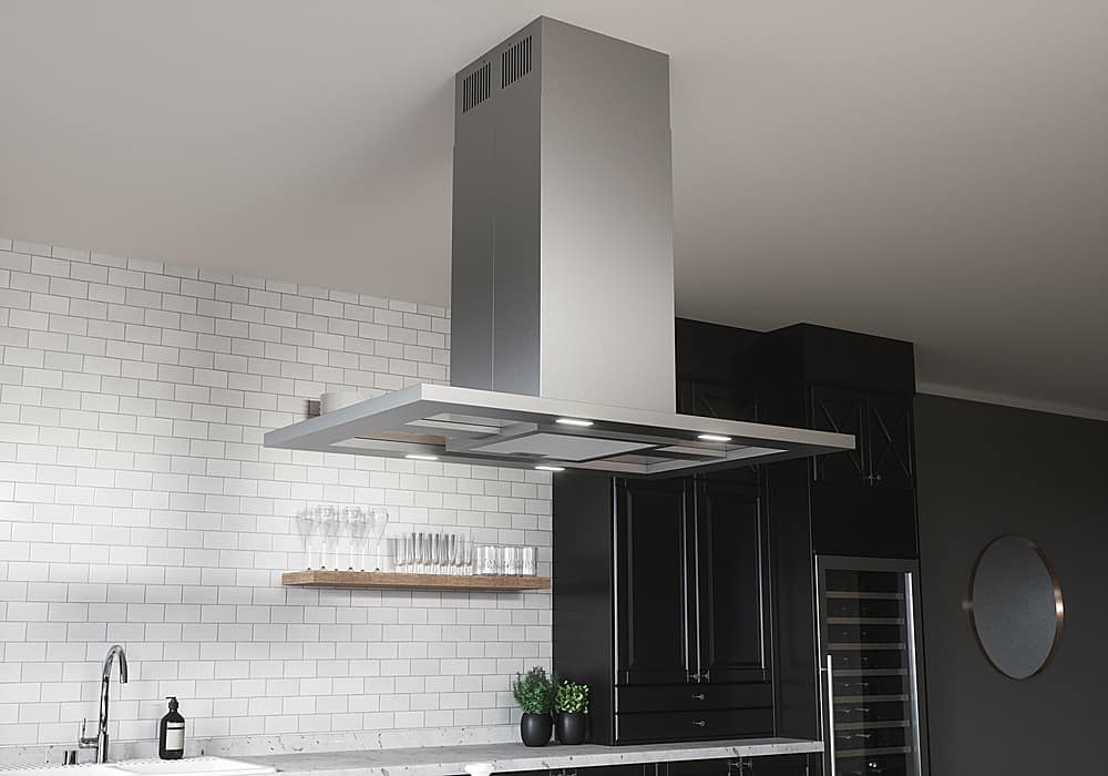 Zephyr - 36 inches - Convertible - Island Range Hood - Stainless Steel
