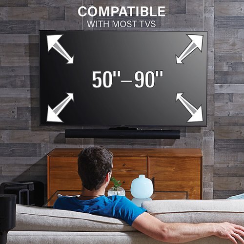 Sanus - Sonos Arc and Sonos Arc Ultra Extendable Soundbar TV Mount - Compatible with TVs 50"-90" - Black