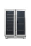 Thor Kitchen - 21 Wine Bottle Capacity and 95 Can Dual Zone French Door Wine and Beverage Center - Stainless Steel