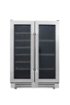 Thor Kitchen - 21 Wine Bottle Capacity and 95 Can Dual Zone French Door Wine and Beverage Center - Stainless Steel