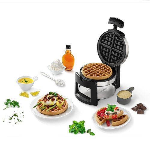 Cuisinart - Round Flip Belgian Waffle Maker - Silver