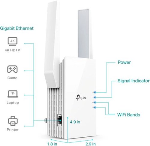 TP-Link - RE605X AX1800 Wi-Fi 6 Range Extender - White