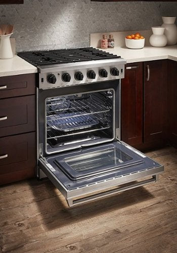 Thor Kitchen - 30 in. Wide 5 Burner 4.55 Cu.Ft Freestanding Liquid Propane Gas Convection Range - Stainless Steel