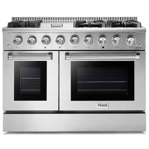 Thor Kitchen - 6.7 Cu.Ft. Freestanding Double Oven Liquid Propane Gas Range - Stainless Steel