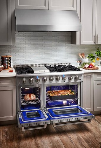 Thor Kitchen - 6.7 Cu.Ft. Freestanding Double Oven Liquid Propane Gas Range - Stainless Steel