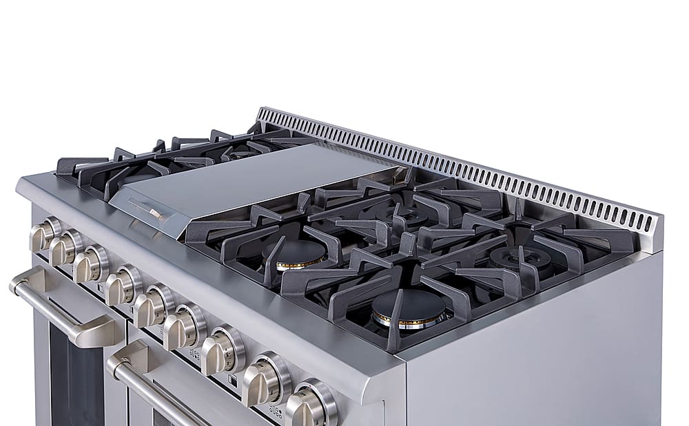 Thor Kitchen - 6.7 Cu.Ft. Freestanding Double Oven Liquid Propane Gas Range - Stainless Steel