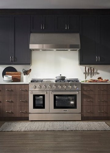 Thor Kitchen - 6.7 Cu.Ft. Freestanding Double Oven Liquid Propane Gas Range - Stainless Steel