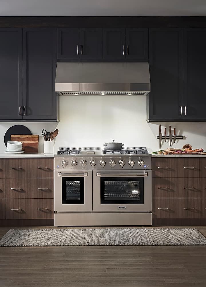 Thor Kitchen - 6.7 Cu.Ft. Freestanding Double Oven Liquid Propane Gas Range - Stainless Steel