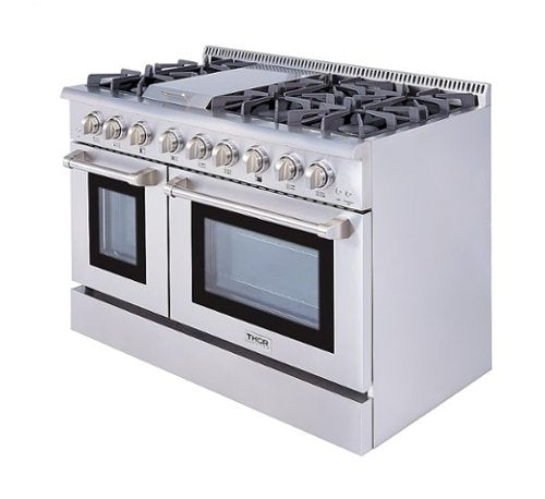Thor Kitchen - 6.7 Cu.Ft. Freestanding Double Oven Liquid Propane Gas Range - Stainless Steel