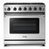 Thor Kitchen - 36 in. Wide 6 Burner 6.0 cu. ft. Freestanding Gas Convection Range with Storage - Stainless Steel