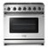 Thor Kitchen - 36 in. Wide 6 Burner 6.0 cu. ft. Freestanding Gas Convection Range with Storage - Stainless Steel