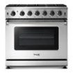 Thor Kitchen - 36 in. Wide 6 Burner 6.0 cu. ft. Freestanding Gas Convection Range with Storage - Stainless Steel