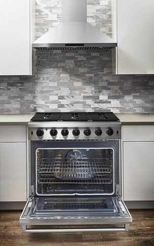 Thor Kitchen - 36 in. Wide 6 Burner 6.0 cu. ft. Freestanding Gas Convection Range with Storage - Stainless Steel
