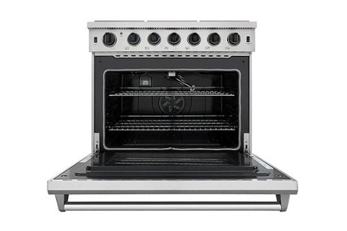 Thor Kitchen - 36 in. Wide 6 Burner 6.0 cu. ft. Freestanding Gas Convection Range with Storage - Stainless Steel