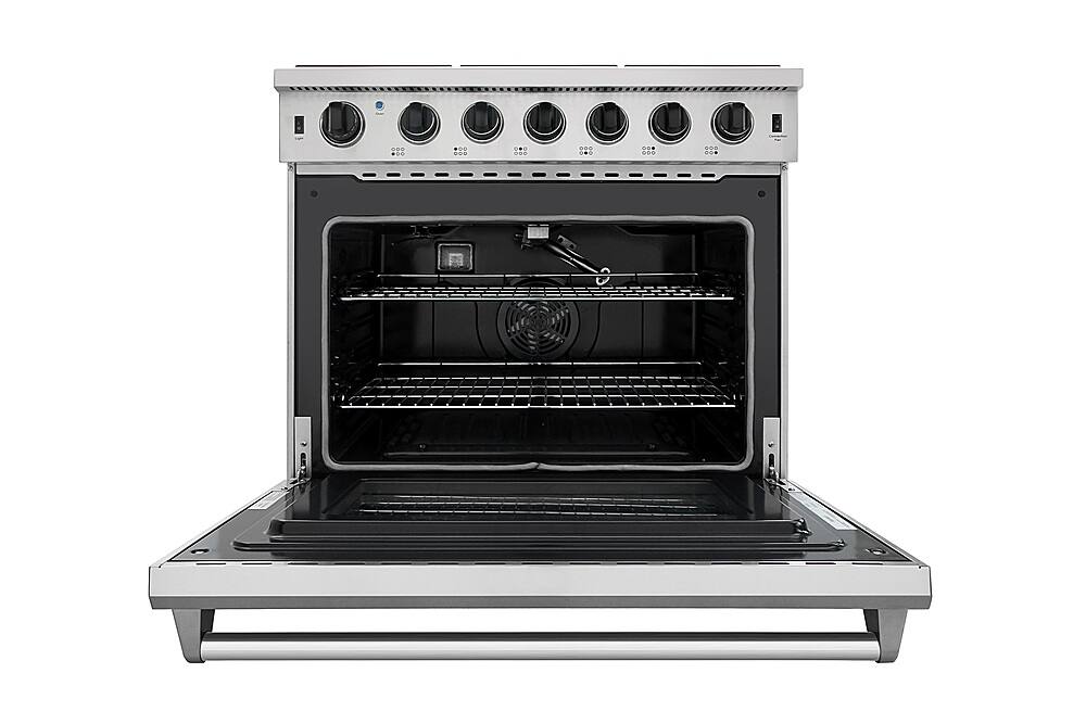 Thor Kitchen - 36 in. Wide 6 Burner 6.0 cu. ft. Freestanding Gas Convection Range with Storage - Stainless Steel